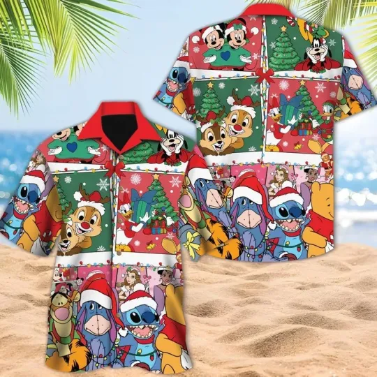 Discover Disney Mickey Friends Christmas Hawaiian Shirt