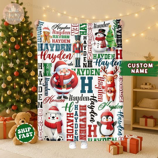 Discover Personalized Baby Blanket, Festive Xmas Santa Claus Decor Gift, Christmas Gift For Boys And Girls Blanket, Baby Blanket Disney Home Decor