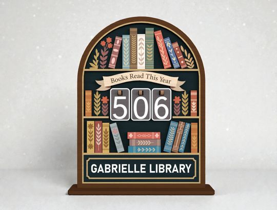 Discover Personalized Reading Tracker, Books Read This Year Shelf Counter SVG,  Vintage Library Wood Sign Laser Cut File, Reading Tracker Wood