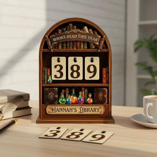 Discover Custom Name Academia Book Tracker Sign, Mystical Potion Books Read This Year Counter, Personalized Book Lover Gift, Apothecary Library Decor