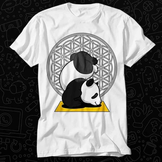 Discover Sacred Geometry Panda Bear Zen Yoga Namaste Flower Of Life T Shirt Gift For Womens Mens Unisex Top Adult Tee Vintage Music Best Movie OZ275