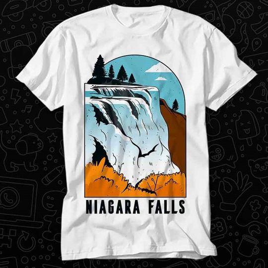 Discover Niagara Falls Portrait T-Shirt Unisex Adult Top Vintage Music Movie Style