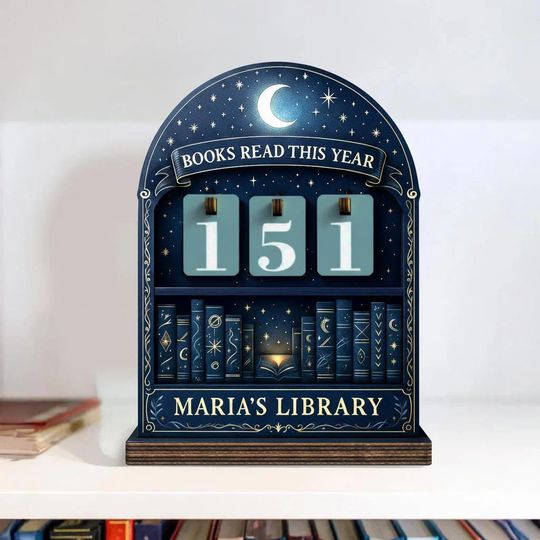 Custom Wooden Book Tracker Sign, Custom Books Read This Year Counter, Custom Library Reading Tracker Gift for Book Lovers