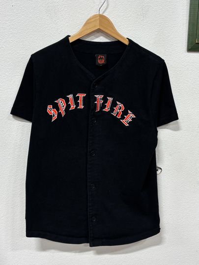 Discover Vintage Y2K Spit Fire Skate Baseball Jersey Shirt Medium