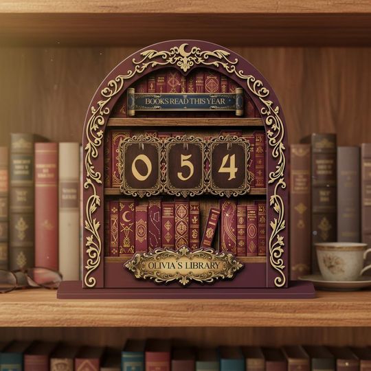 Discover Personalized Wooden Book Tracker Sign, Reading Counter, Library Decor, Book Lovers Gifts