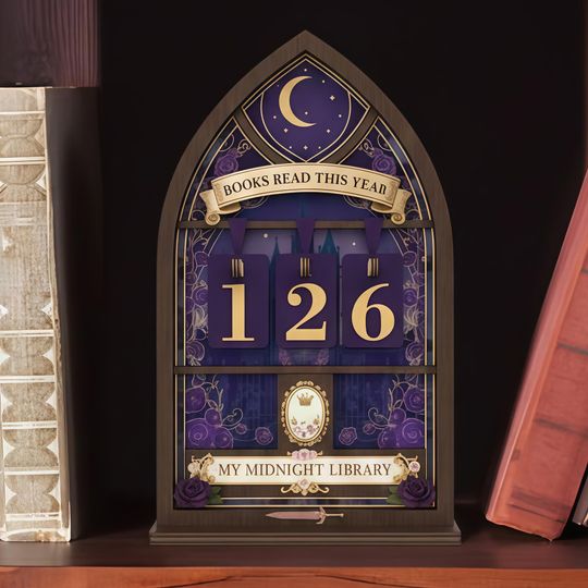 Discover Personalized Vintage Book Read Tracker: Wooden Reading Counter for Book Lovers