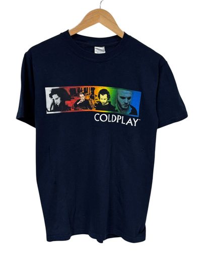 Vintage Y2K Coldplay Band Portrait Graphic T-Shirt Small
