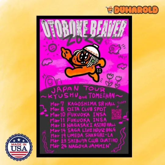 Discover Otoboke Beaver Japan Tour 2026 Poster Home Decor, Wall Art, Fan Gift
