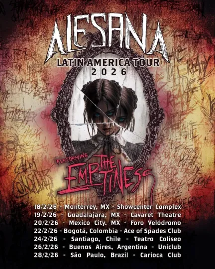 Discover Alesana Latin America Tour February 2026 Concert Poster