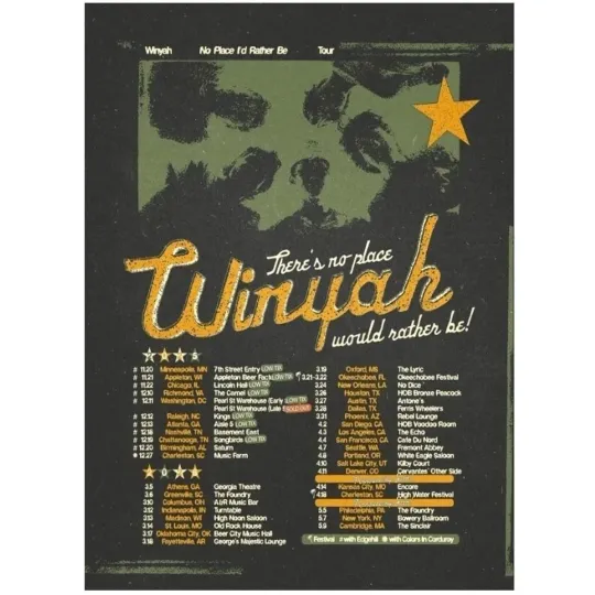 Discover Winyah No Place Id Rather Be Tour Concert Poster 2025 - 2026