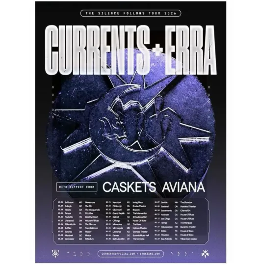 Discover Currents Erra The Silence Follows Tour 2026 Poster