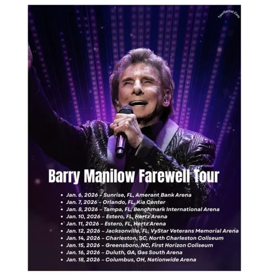Discover Manilows Announces Farewell Tour 2026 Poster