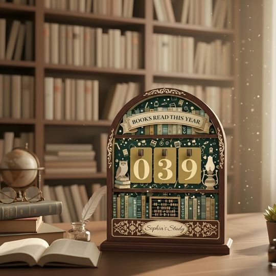 Discover Vintage Book Read Tracker, Personalized Book Lover Gift, Reading Tracker, Reading Lover Gift, Library Decor, Books Read This Year Counter