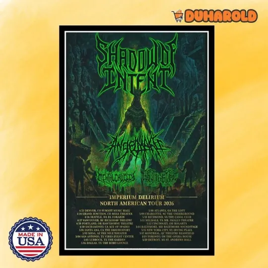 Discover Shadow Of Intent North American Tour 2026 Poster Home Decor, Wall Art