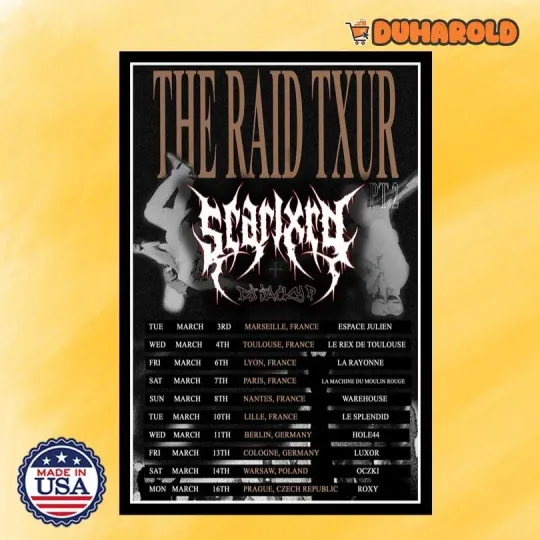 Discover Scarlxrd The Raid Tour 2026 Poster Home Decor, Wall Art, No Frame, Fan Gift