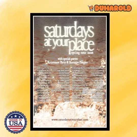Discover Saturdays At Your Place Spring Tour 2026 Poster Home Decor, Wall Art
