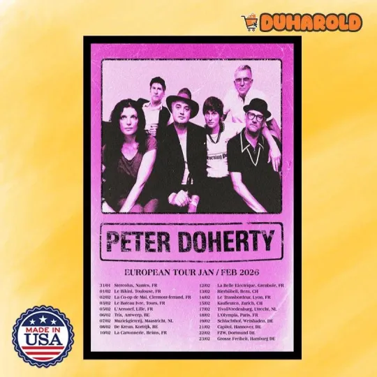 Discover Peter Doherty European Tour Jan & Feb 2026 Poster Home Decor, Wall Art