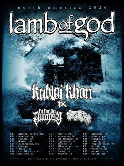 Lamb Of God The Heaviest Tour Of 2026 North America Poster, Gift for Fans