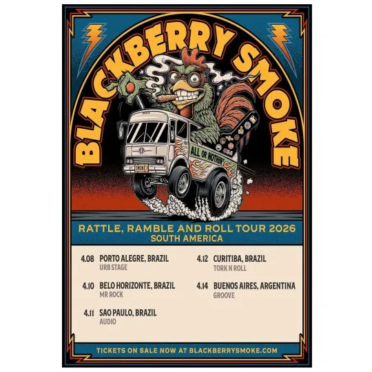 Blackberry Smoke Rattle Ramble And Roll South America Tour April 2026 Poster