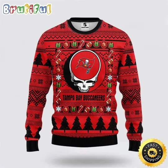 football Buccaneers Ugly Sweater Grateful Ugly Christmas Fleece Sweater Size S-5XL