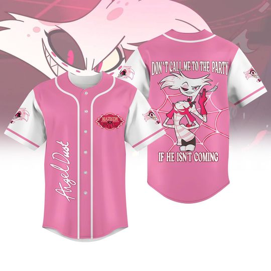 Angel Dust Baseball Jersey, Hazbin Hotel Movie Button Shirt, Vintage 90s Cartoon Jersey For Women