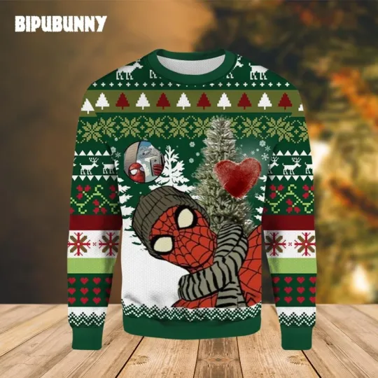 Discover Merry Christmas Marvel Spider Man Ugly Christmas Sweater 3D Size XS-5XL