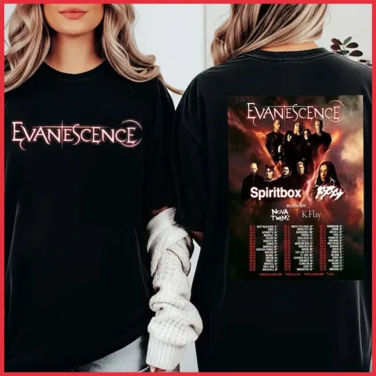 Evanescence World Tour 2026 North American UK And Europe Schedule Dates T-Shirt
