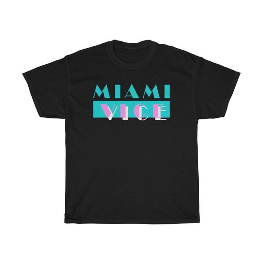 Miami Vice Retro TV Show Black T-Shirt Men’s