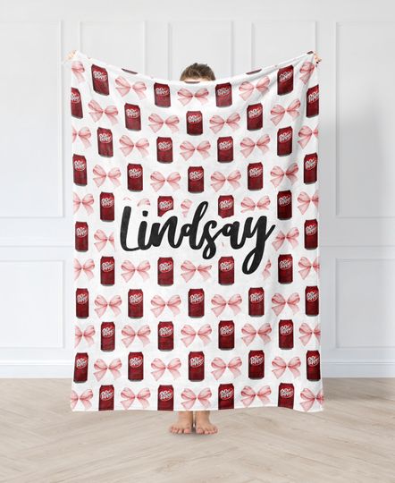 Personalized Dr Pepper Fleece Blanket Throw for Adults and Kids