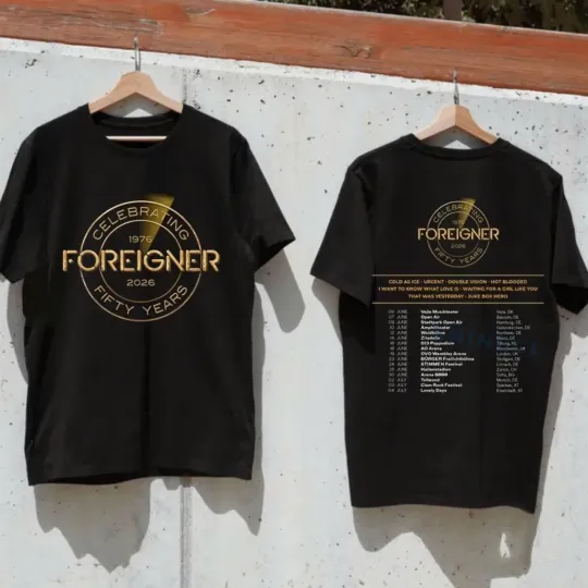 Discover Foreigner 50th Anniversary Shirt, Foreigner Tour 2026 T Shirt