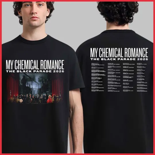 My Chemical Romance The Black Parade 2026 World Tour Dates Two Sided T-Shirt