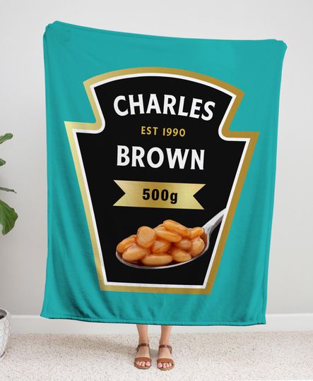 Discover Personalised British Bake Beans Fleece Blanket Throw for Kids, Adults, and Gifting