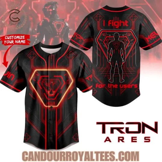Discover Custom Tron Ares I Fight For The Users Baseball Jersey