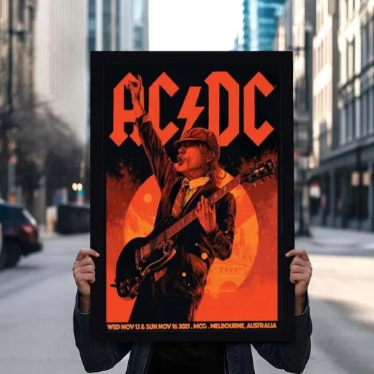 Discover HOT AC-DC Melbourne PWR Up Nov 12, 16 2025 Tour Poster  18x24