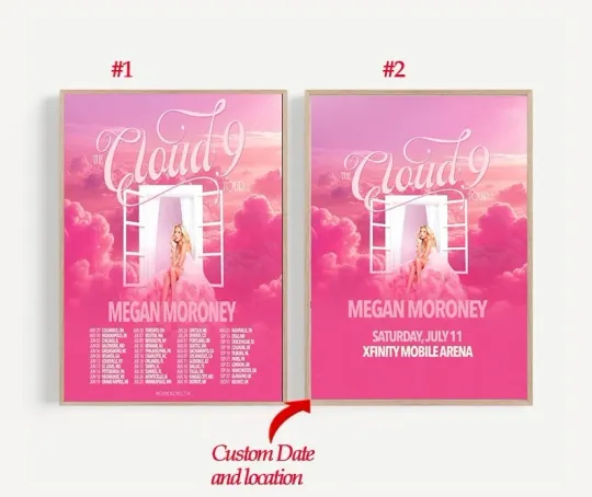 Discover Megan Moroney The Cloud 9 Tour 2026 North America City Dates Poster