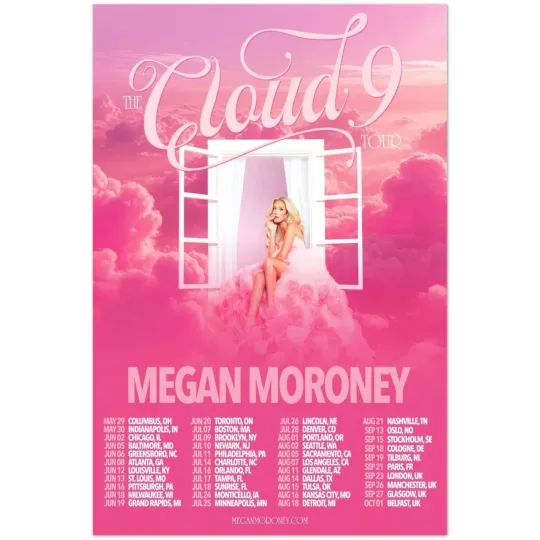 Discover Megan Moroney Cloud 9 Tour 2025 Concert Dates Poster