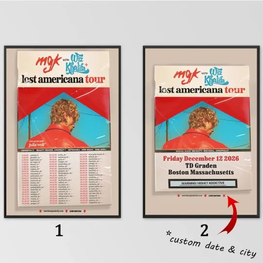 Custom Poster - Machine Gun Kelly MGK Lost Americana Tour 2025 2026 Poster