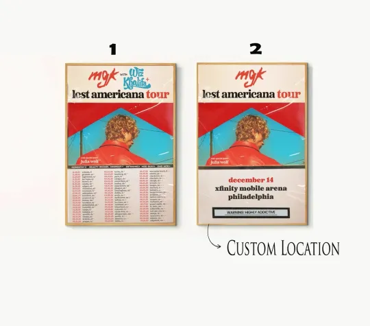 Discover Machine Gun Kelly Announces Lost Americana Tour 2025  Poster  | Custom Poster