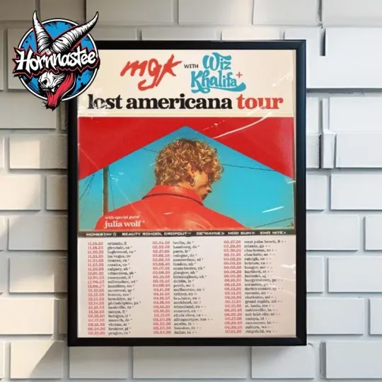 MGK Machine Gun Kelly Lost Americana Tour Featuring Wiz Khalifa Schedule Poster