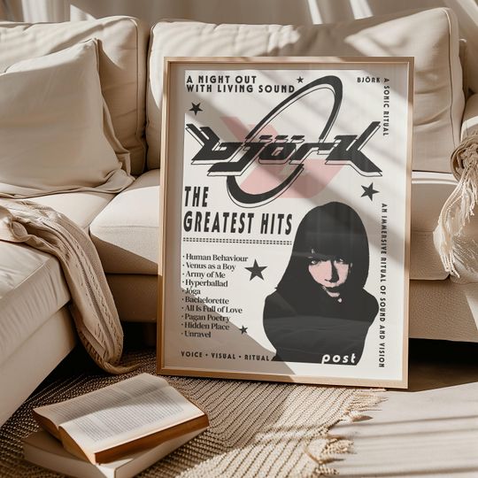 Discover Vintage Bjork Music Vertical Poster - Retro Wall Art for Home & Living