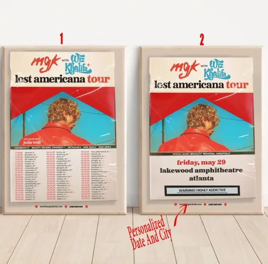 Custom Machine Gun Kelly The Lost Americana World Tour 2025 Poster