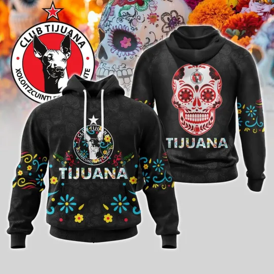 Discover LIGA MX Club Tijuana Hoodie Special Dia De Muertos