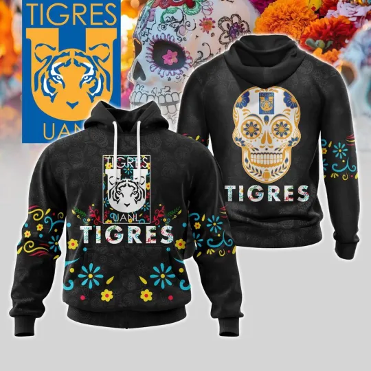Discover LIGA MX Tigres UANL Hoodie Special Dia De Muertos