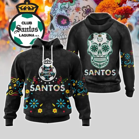 Discover LIGA MX Club Santos Laguna Hoodie Special Dia De Muertos