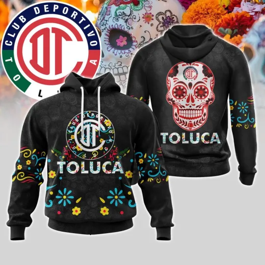 Discover LIGA MX Deportivo Toluca Hoodie Special Dia De Muertos