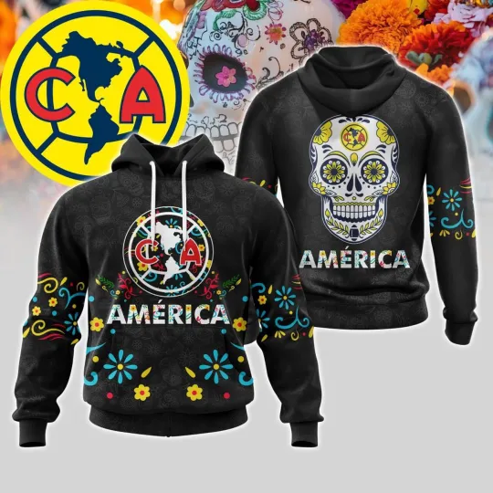 Discover LIGA MX Club America Hoodie Special Dia De Muertos