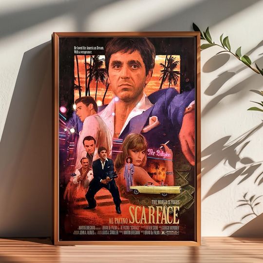 Scarface Movie Poster Al Pacino 80s Film Art Premium Matte Vertical Poster