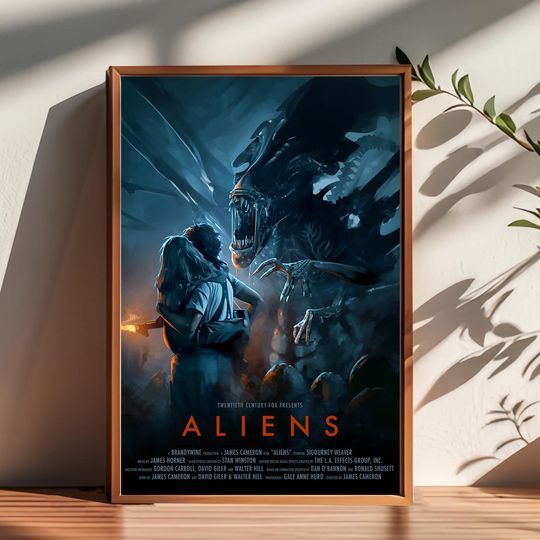 Aliens 1986 Movie Poster Vertical Canvas Wall Art