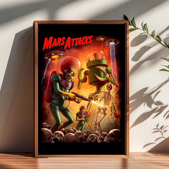 Mars Attacks! Vintage Sci-Fi Poster - Premium Matte Vertical Wall Art