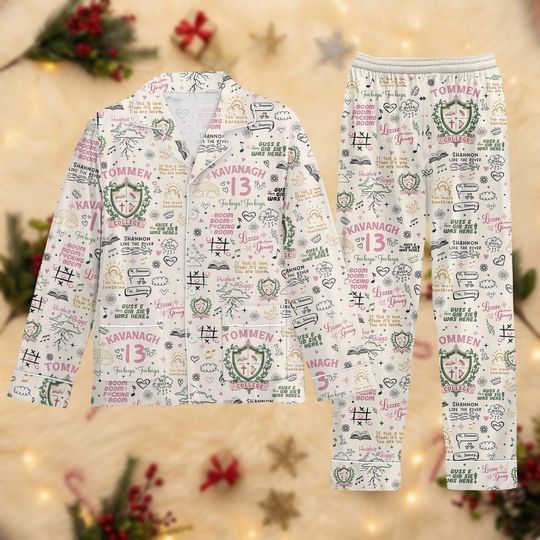 Discover Tommen College Long Thick PJs Set, Kavanagh Thick Pajamas, Lizzie Long Pajamas Set, College Pajamas, Gift for Series Fan